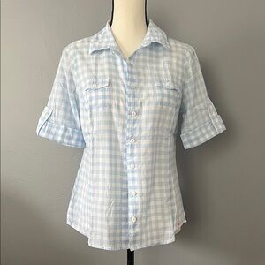 Vineyard Vines Light Blue Gingham Button Down Shirt